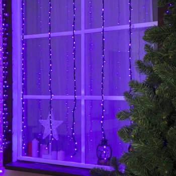 

Garland "Waterfall" 2 x 1.5 m, IP44, dark thread, 400 LED, violet glow, 8 modes, 220 V