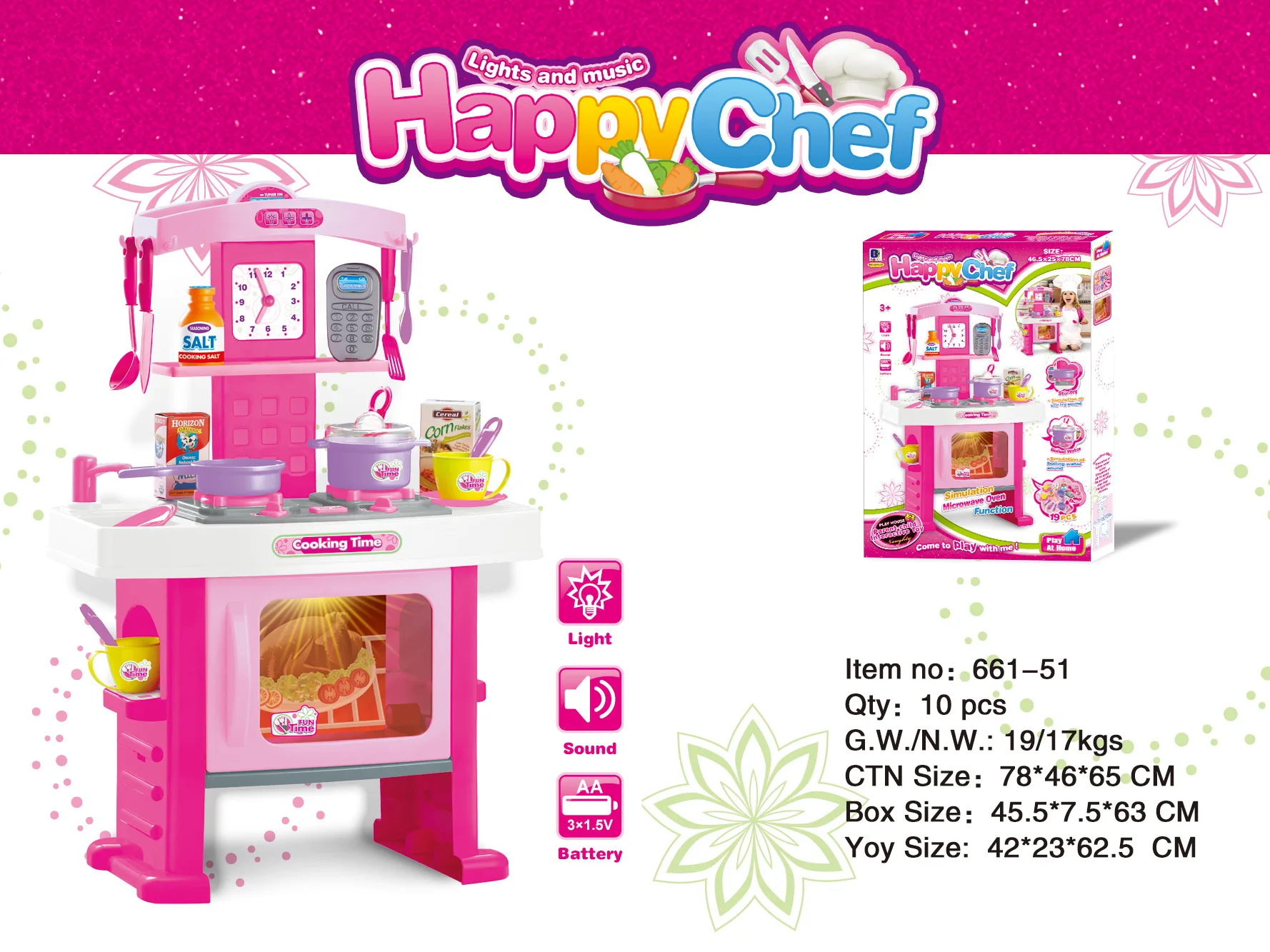 

Children Play House Toys Kitchen Toy Electric Light Music Microwave Oven Tableware Taiwan Kitchenware