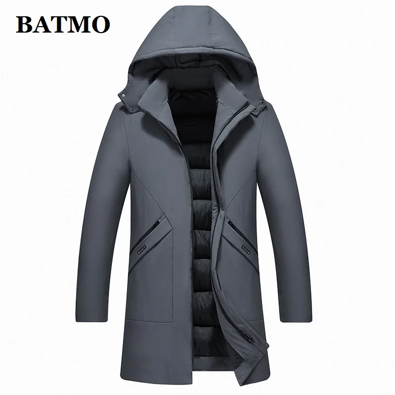 BATMO Новое поступление зимние высококачественные мужские парки с капюшоном, мужские зимние куртки с капюшоном HLF8801-1