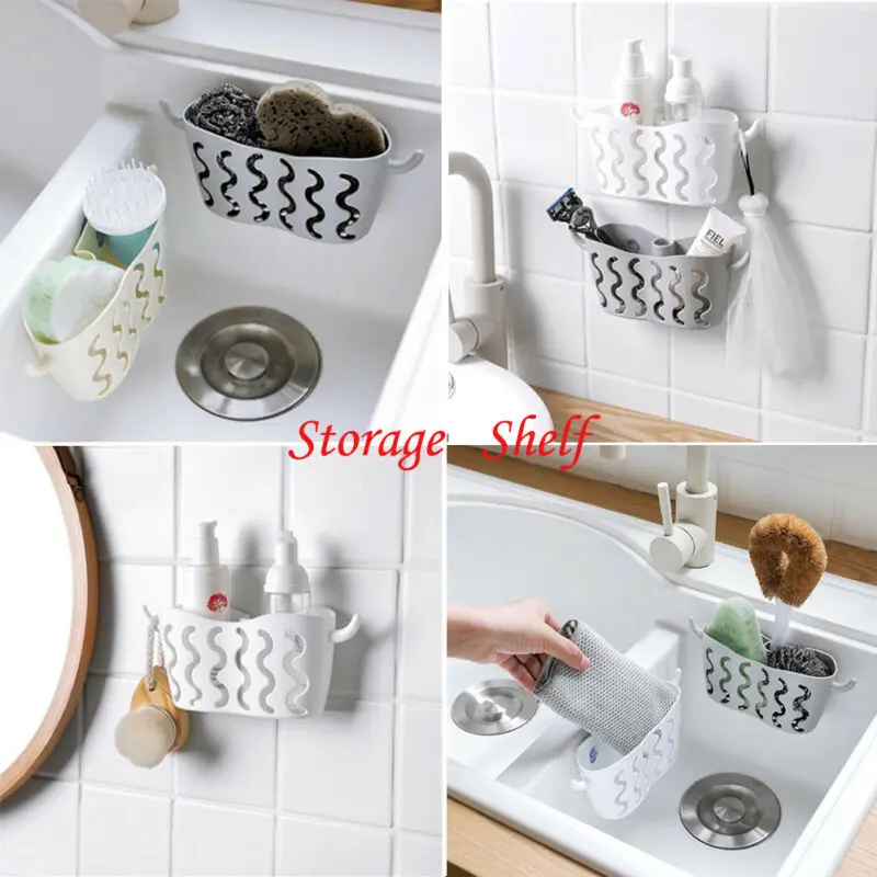 

Kitchen Sink Caddy Sponge Holder Storage Organizer Soap Drainer Rack Strainer