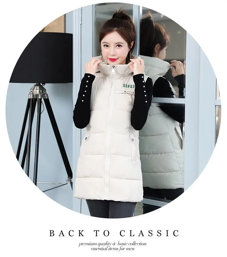 Winter Warm Vest Long Waistcoat Autumn Outerwear Vest Coat Sleeveless Jacket Coat Female YTNMYOP