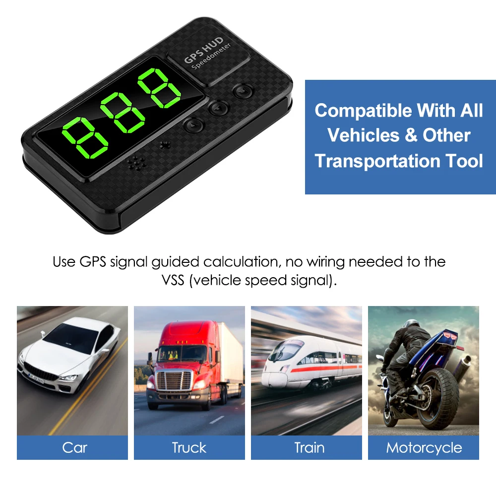 HUD Дисплей автомобиля gps Спидометр дисплей автомобиля км/ч MPH Превышение скорости сигнализации gps HUD установка Автоматическая регулировка яркости