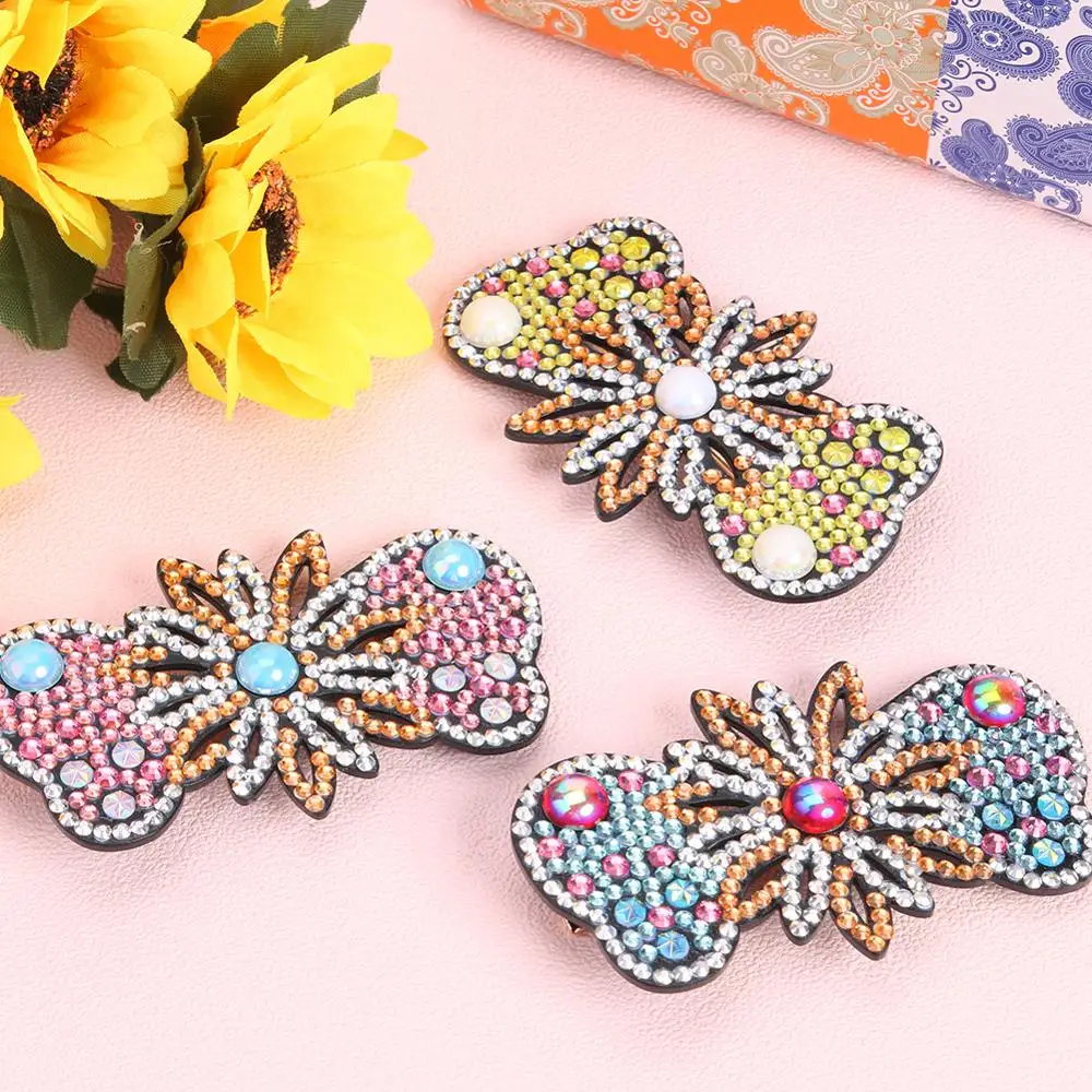 

3pcs 5D Diamond Painting Butterfly Hair Clips DIY Rhinestone Barrettes Girls Bobby Pin Hairpins Hairpin Headdress