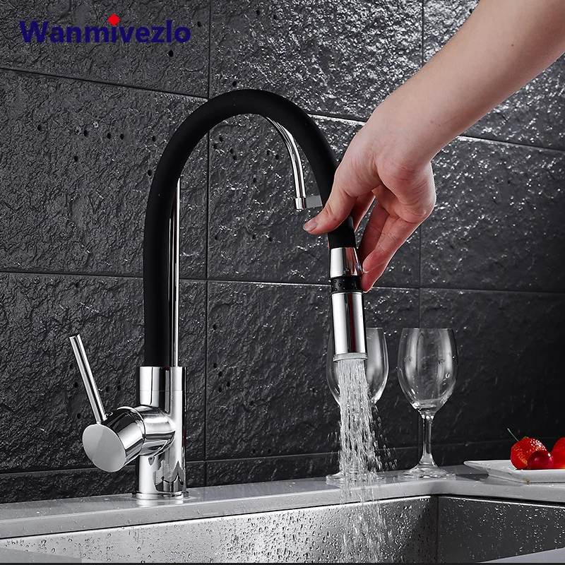 Brass Hot And Cold Water Basin Faucet Rotating LED Kitchen Sink Faucet Universal Faucet