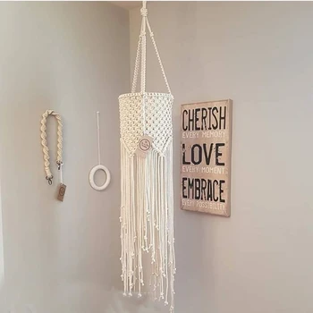 

Nordic Mandala Boho Decor Hand-woven Macrame Chandelier Cover Board Room Decoration DIY Lampshade Tapestry Wall Hanging