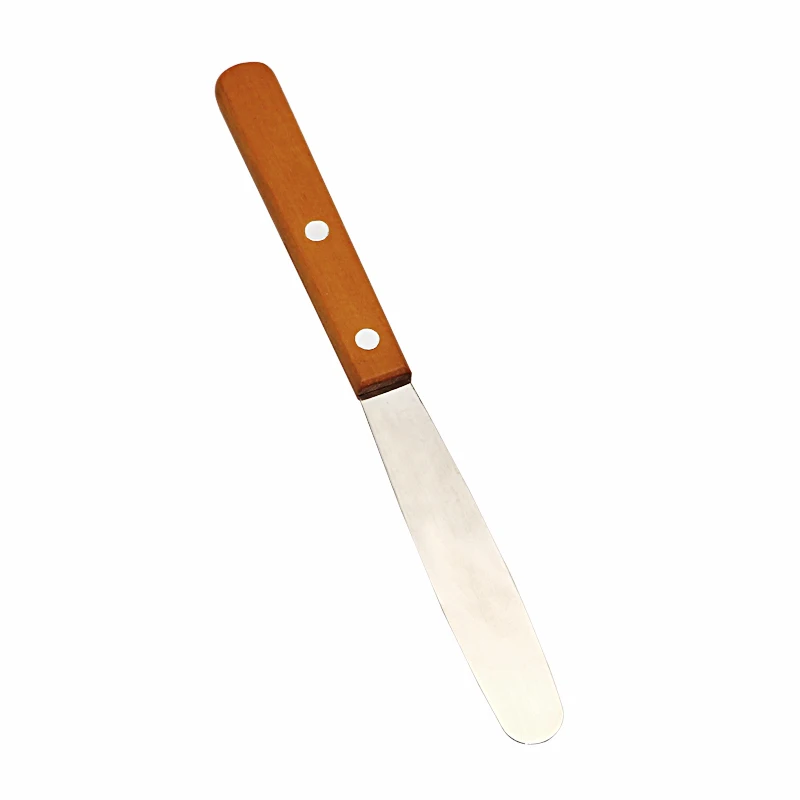 

1pc Dental Spatula Metal Knife Wooden Handle Mixing Plaster Waxing Plaster Spatula Carvers Knife Dentist Tools