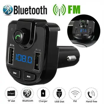 

NEW FM Transmitter Modulator Bluetooth Handsfree Car Kit Audio MP3 Player with 3.1A Dual USB Car FM Transmittor Phone Charger