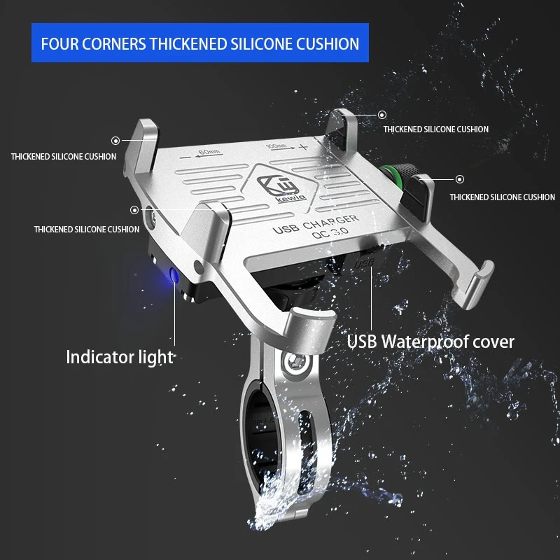 Arwin QC3.0 алюминиевый держатель для телефона мотоцикла с usb зарядным устройством
