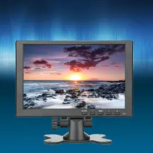 Moniteur LED Portable 10 pouces, écran IPS 1024x600P, compatible HDMI, avec étui en cuir, pour PS4 Pro, Xbox, téléphone, prise EU/UK