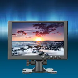 Moniteur LED Portable 10 pouces, écran IPS 1024x600P, compatible HDMI, avec étui en cuir, pour PS4 Pro, Xbox, téléphone, prise EU/UK 