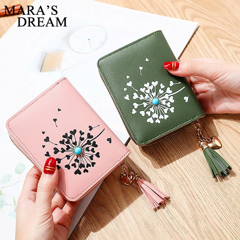 Mara's Dream Ms. Маленький свежий однотонный кошелек простой кошелек из искусственной кожи на молнии с несколькими картами мини короткий кошелек для монет