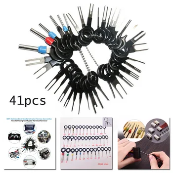 

Car Withdrawal Needle Removal Tool Electrical Wiring Crimp 41pcs Pin Extractor Set Connector Terminal Stainless Steel