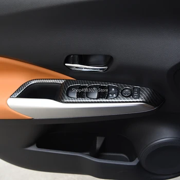 

Car Body Door Window Glass Inner Panel Armrest Lift Switch Button Trim Frame Molding 4pcs For Nissan Kicks 2017 2018 2019