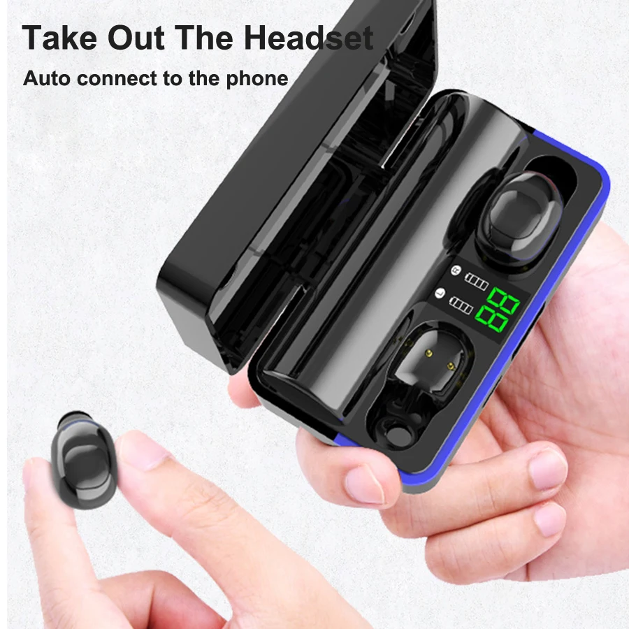 Bluetooth наушники с сенсорным управлением, беспроводные наушники, HiFi 6D бас, стерео гарнитура, громкая связь, бинауральные звонки, наушники с внешним аккумулятором