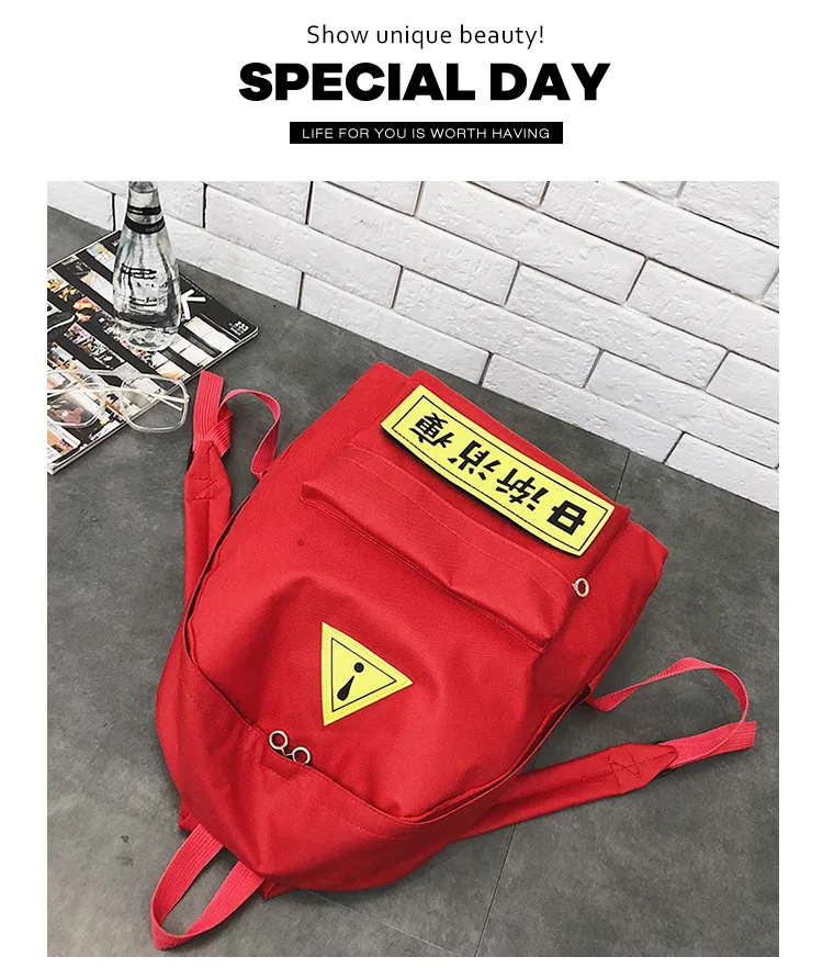Currently Available Wholesale Canvas Students Backpack Outdoor Large-Volume Backpack Korean-style Schoolbag a Generation of Fat