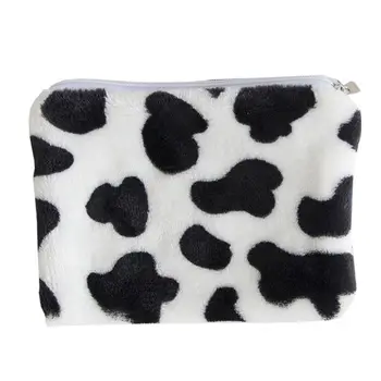 

Cute Milk Cow Print Mini Coin Purse Money Change Plush Storage Bag Zipper Wallet 517D