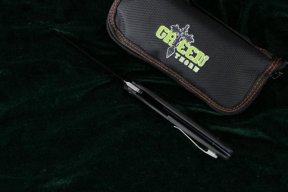 Зеленый шип SIGMA m390 лезвие Титан CF Ручка Открытый Отдых Охота Карманный кухонный фрукты практичный Складной Нож EDC инструменты