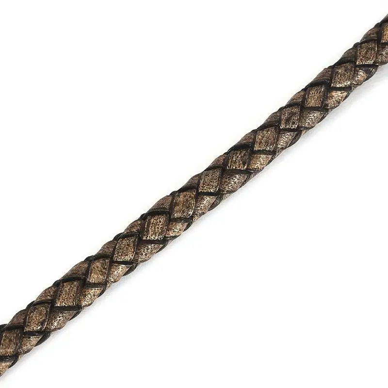 1 м/3 м 6 мм Черный Плетеный Круглый Шнур из натуральной кожи шнур для Diy браслета ожерелье аксессуары для изготовления ювелирных изделий - Цвет: 02