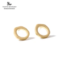 YMYW минималистичные геометрические круглые Винтажные серьги-гвоздики золотые Модные полые очаровательные серьги из сплава цинка дешевые металлические серьги для женщин