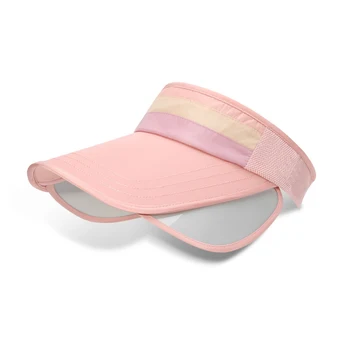 

Women Sun Hat Beach UV Protection Cycling Summer Outdoor Sports Empty Open Top Lengthen Brim Retractable Pull Plate Running
