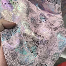 Lychee Life 50x137 см светоотражающая ткань для одежды с принтом бабочки лазерное Швейное Ремесло «сделай сам»