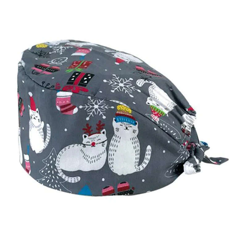 

Adjustable Unisex Print Scrub Hat Beauty Salon Working Caps Surgical Cap Nurse Hat Elastic Nurse Accessories gorro medico mujer