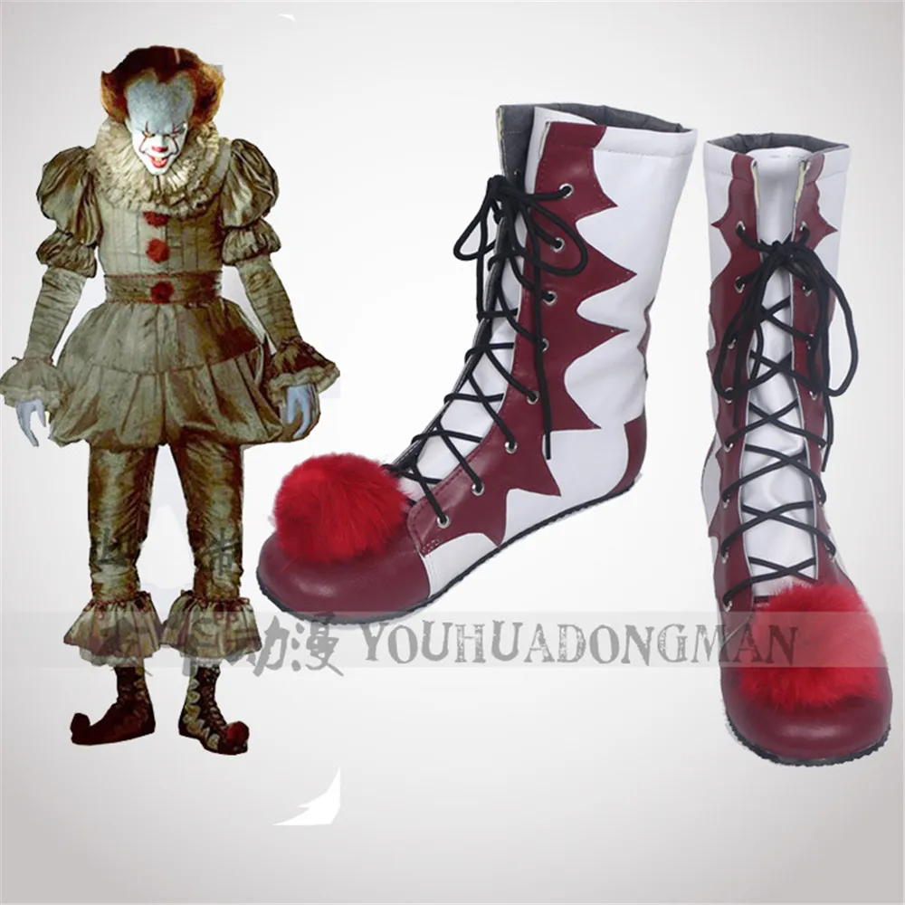 Фильм It: Chapter Two Pennywise Косплей Костюм клоун костюмы на Хэллоуин перчатки маска Взрослый Детский костюм комплект обуви - Цвет: Style 5