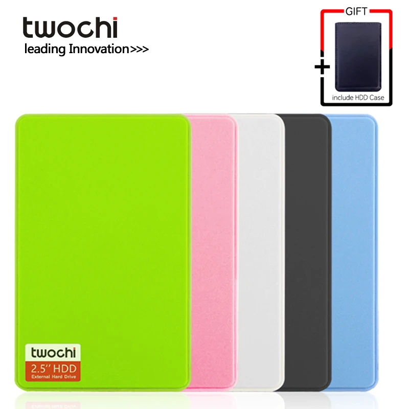 TWOCHI 외장형 하드 드라이브 디스크, 휴대용 HDD, Xbox 360, PS4, Mac, 태블릿, PC와 호환 가능, 간편한 사용, USB3.0 SATA, 2TB, 2.5 인치