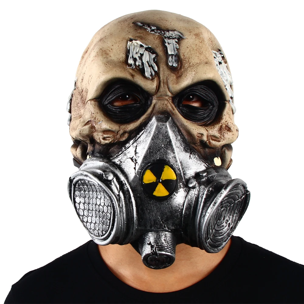 Teschio Rischio Biologico Maschera Spaventosa Zombie Terrore Copricapo Halloween Horror Party Costume Cosplay Puntelli In Lattice