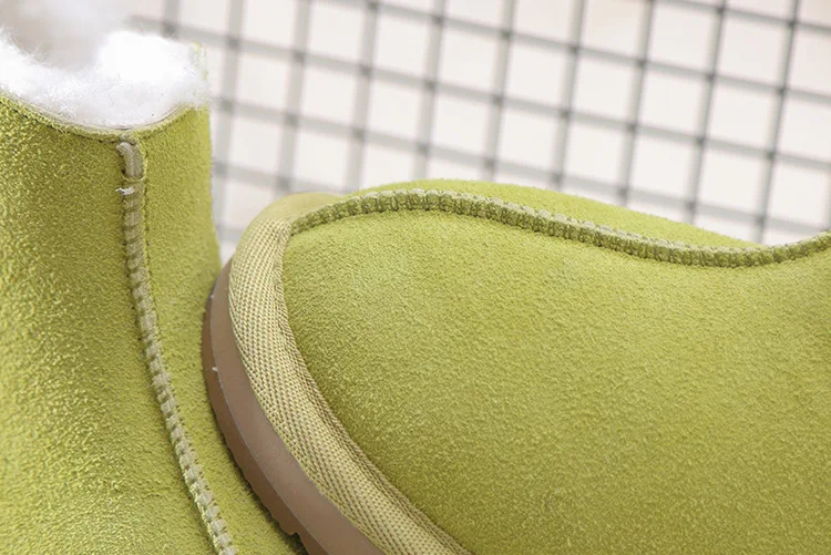 Slip on Boys Botas Soft Sole Leather Warm Children Plush Boots Kids Boots Solid Color Girls Winter Shoes Comfortable Snow Boots