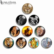 

12mm 10mm 14mm 16mm 20mm 25mm 483 Cool Lion Mix Round Glass Cabochon Jewelry Finding 18mm Snap Button Charm Bracelet