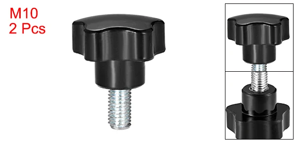 M10 x 20mm Uxcell 2 предмета звезда ручки M6/M8/M10/M12 15/20/25/30/35/40/50/60/70 мм с наружной резьбой Сталь цинка серьги-гвоздики черный PP - Цвет: M10 x 20mm