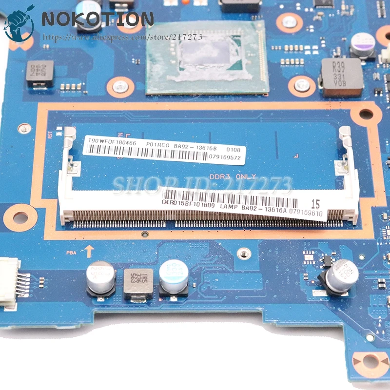 NOKOTION для samsung NP270E5E NP-270E5E NP270E5G Материнская плата ноутбука BA92-13616A BA92-13616B BA41-02308A SR109 Celeron 1007U Процессор