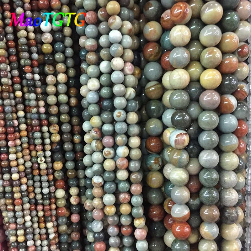 

Natural Picasso Round Beads For Jewelry Making Bracelet Necklace 6/8/10/12mm Natural Stone Beads Jewelry Making Bangle Wholesale