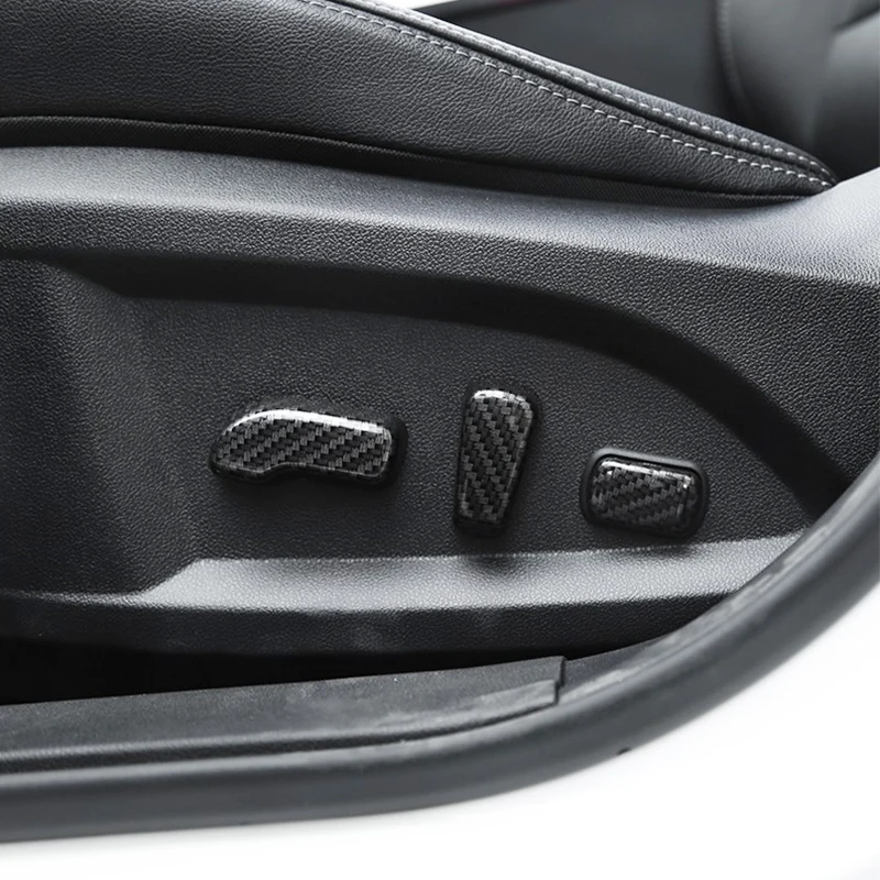 

For Renault Alaskan 4WD 2016 2017 2018 car body cover ABS Matte/Carbon fibre seat adjustment knob button switch trim parts 5pcs
