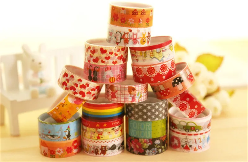 2 PCS/Lot Mini Color Tapes DIY Decorative Adhesive Tape Sticker Cartoon Diary Lace Tape Office Stationery Gift