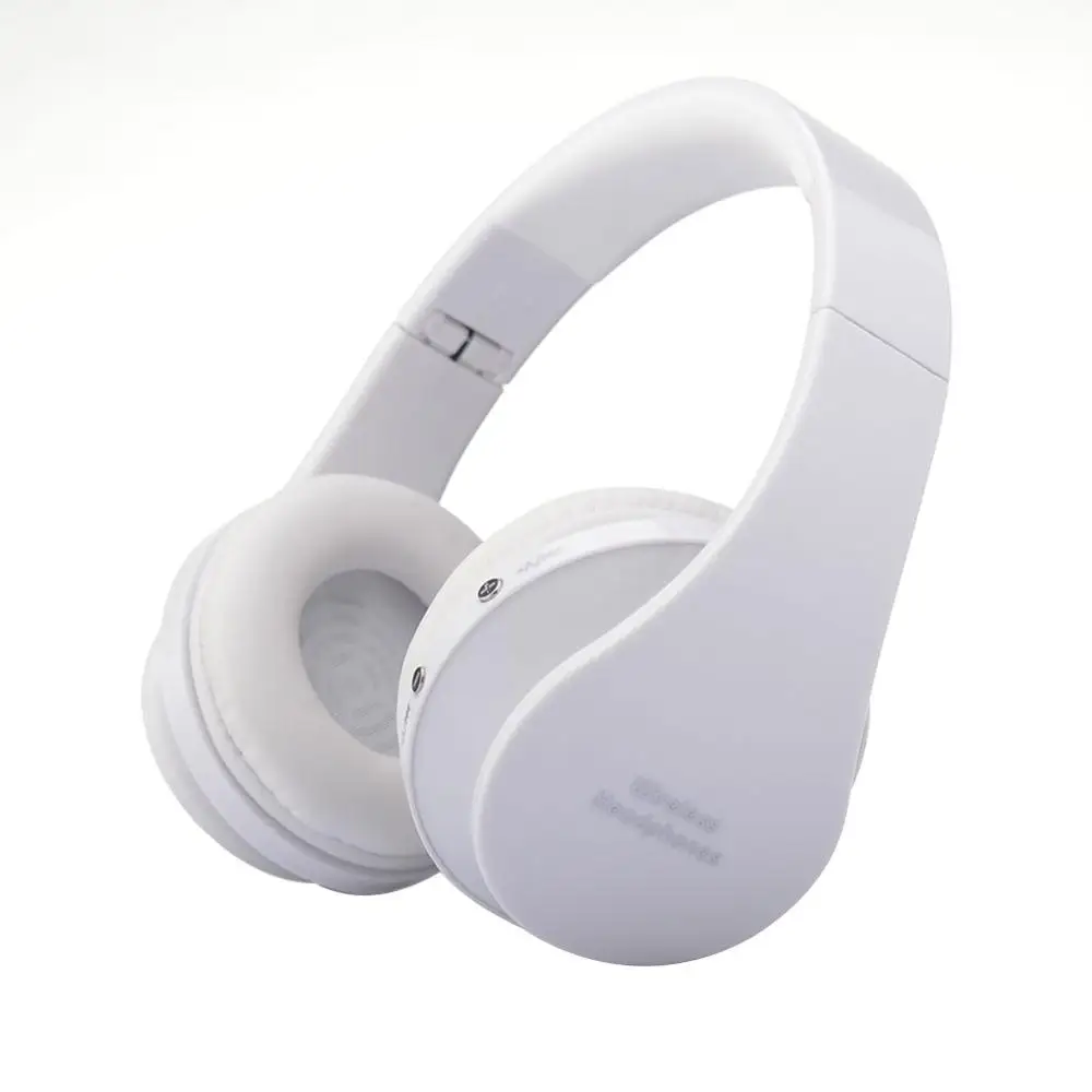 Крутые модные Складные Bluetooth беспроводные наушники спортивные стерео игровые шумоподавляющие микрофон гарнитура Супер бас музыкальные наушники - Цвет: Белый