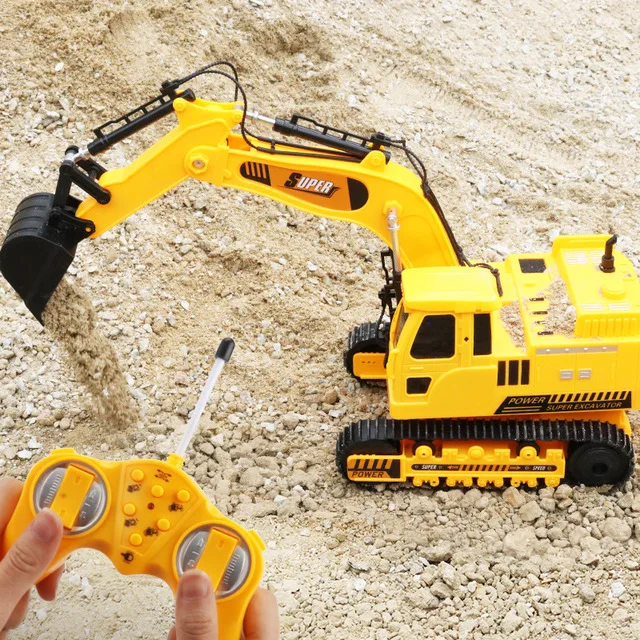 

5 Channels Remote Control Excavator Toys for Boy Remote Control Heavy Engineering Vehicle Wireless Charging RC Car Excavation
