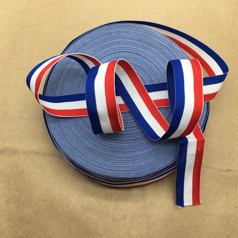 2.5 cm polyester intercolor stripe garments with red white and blue ribbons | Дом и сад