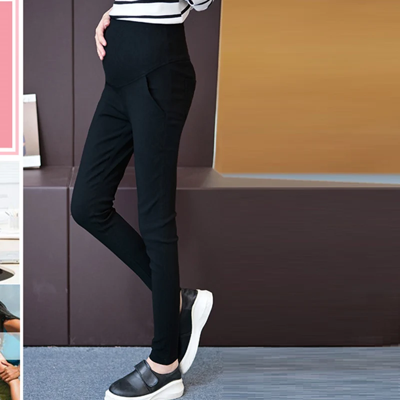 Maternity Pencil Pants For Pregnant Trousers Casual Pregnancy Clothes Maternity Nursing Prop Belly Pant Pregnancy Clothing - Цвет: black