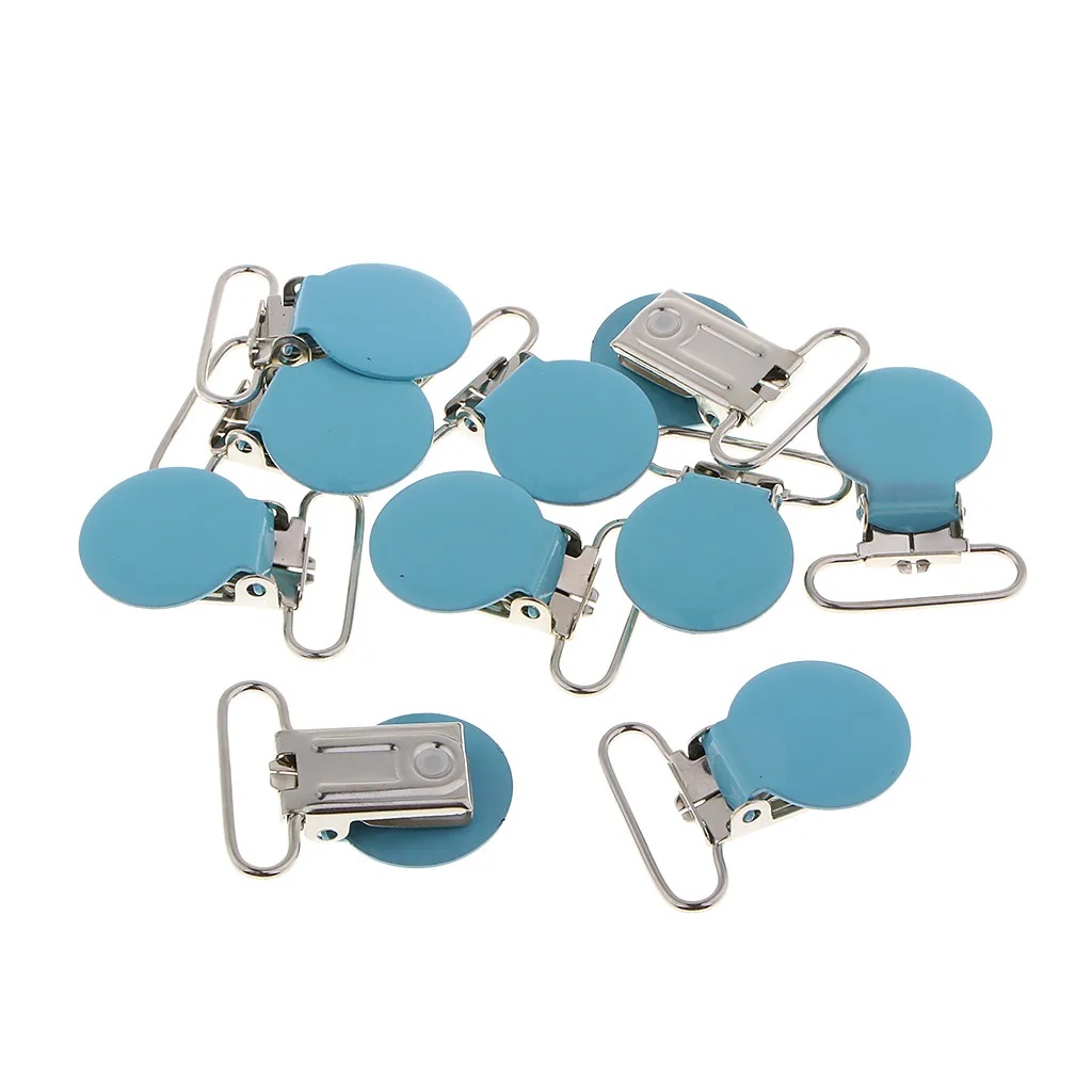 10pcs Metal Pacifier Suspender Clips, Pacifier Clips, Suspender Clips for Binky/Paci/Pacifier/Dummy/Bib/Toy Holder Clip