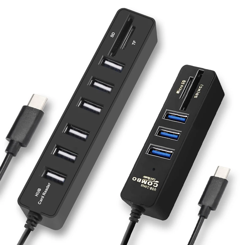 USB разветвитель Multi usb хаб 3 0 мини порта типа C SD кард ридер высокоскоростной Hab