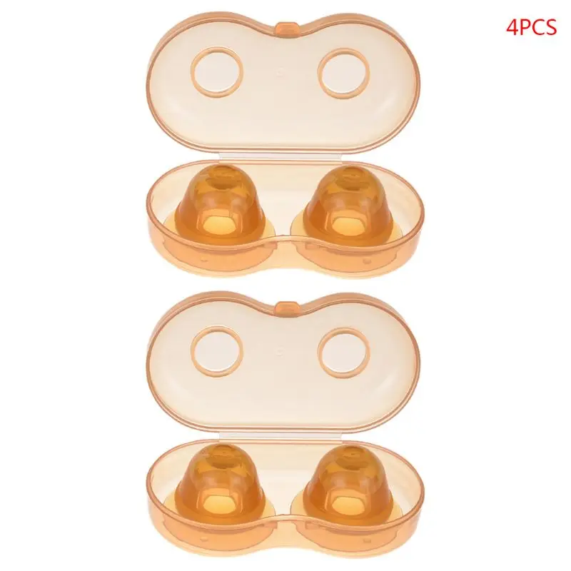 

4 Pcs/2 box Nano Silver Silicone Nipple Corrector Teat Recessed Invagination Flat Suction Device Maternal Lactation Period Suppl