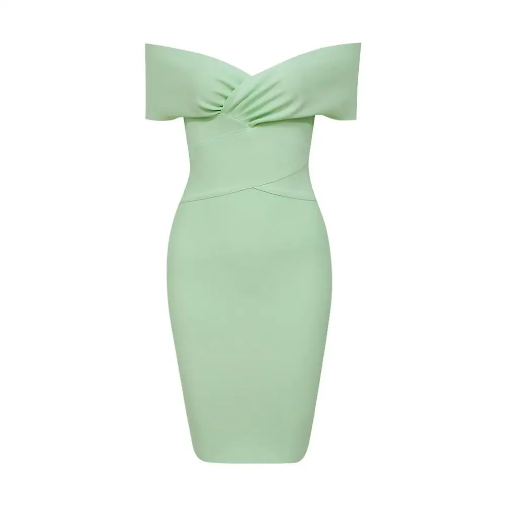 Big Discount 7KPuT 2019 Summer Dress Women Sexy Fashion Off the Shoulder Bandage Dress Ladies Celebrity Party Dress Vestido