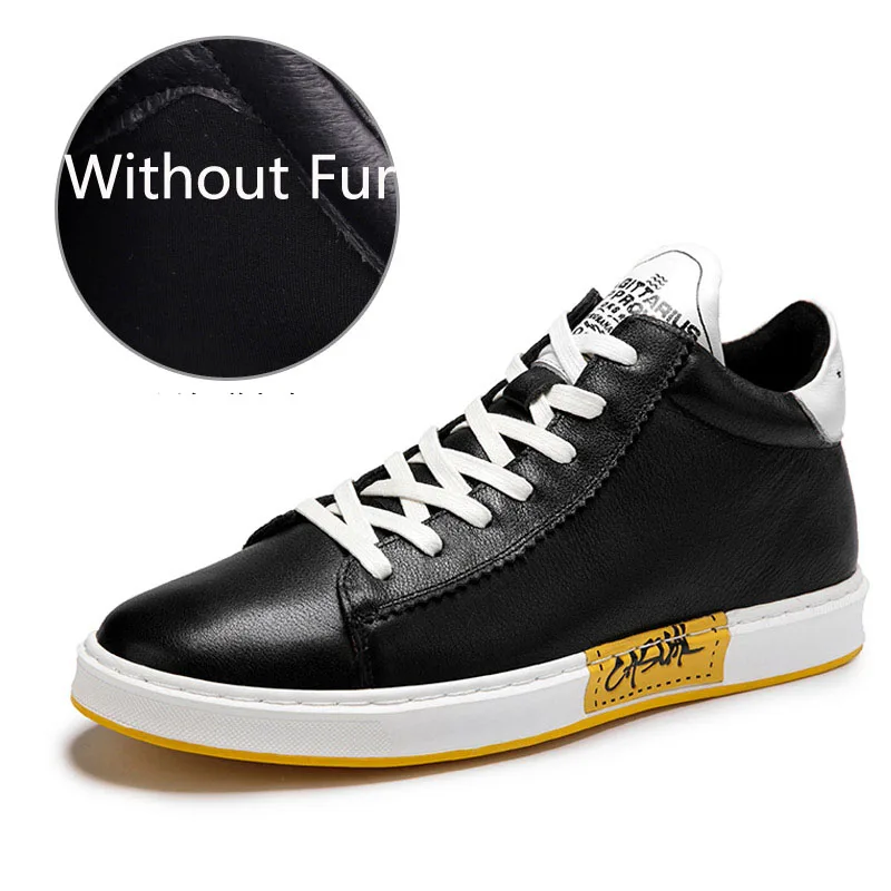Phragmites/черные зимние плюшевые кроссовки; нескользящие теплые уличные ботинки; Botines Mujer; ; короткие мужские ботинки; Красивая мужская обувь - Цвет: black without fur