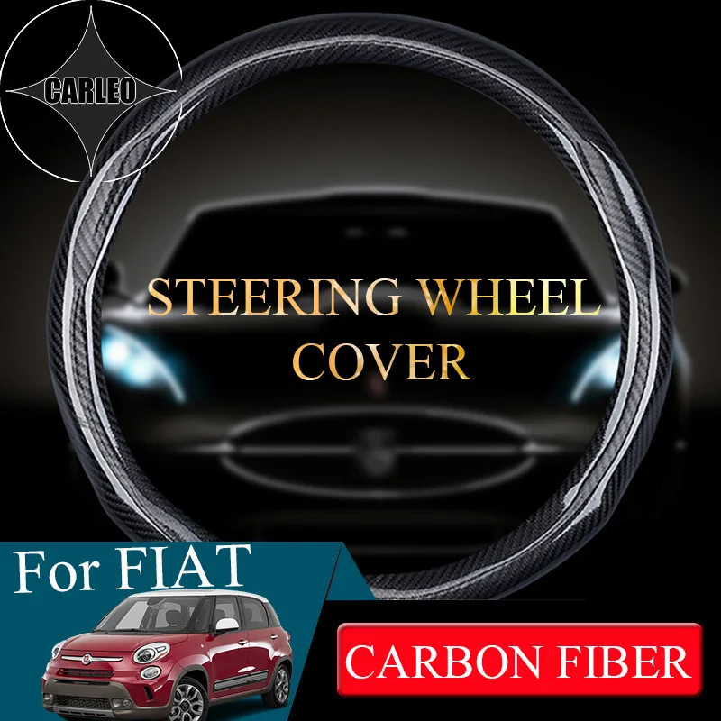 Carbon Fiber Car Steering Wheel Cover For Fiat Series Freemont Bravo