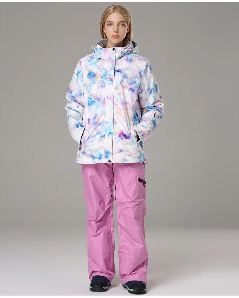 30 Degree Super Warm Winter Ski Jacket Women Waterproof Breathable Snowboard Snow Jacket Outdoor Skiing Coat