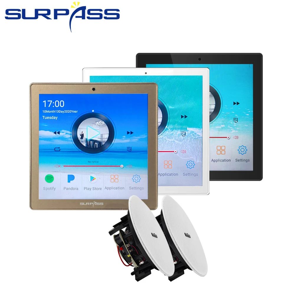 US $169.10 Smart Home Audio Wall Amplifier Bluetooth WiFi Fm Android System HiFi Surround Stereo Sound Ceiling Speaker Background Music Kit