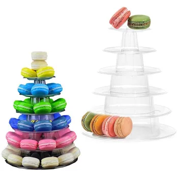 

Acrylic 6-layer Macaron Stand Cupcake Cookie Dessert Display Shelf Rack Towel For Birthday Party