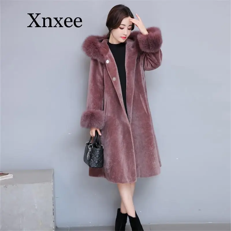 

2020 Winter Plus Size Korean Style Furry Women Long Coat Faux Fur Elegant Streetwear Female Coat New